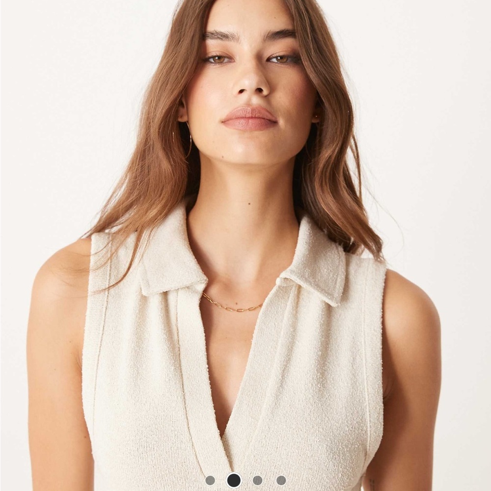 ASOS Cream Sleeveless Mini Dress - Picture 2 of 5